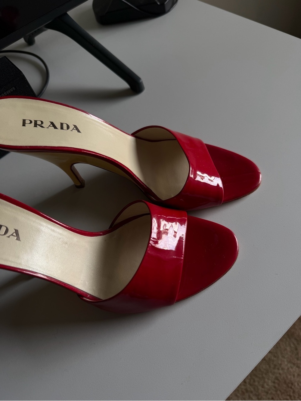 Vintage Prada Red Patent Leather Slide Mules 38 - Picture 6 of 7